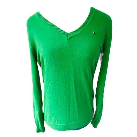 Tommy Hilfiger Pima Cotton Blend Kelly Green Sweater Size Medium - Picture 4 of 6